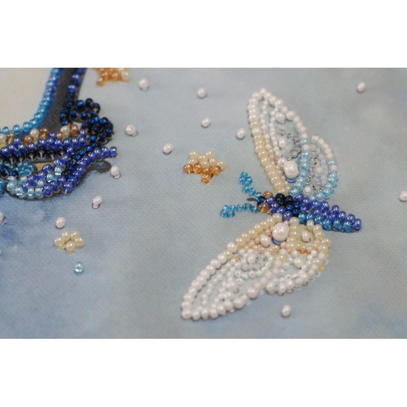 Bead Embroidery Kit on Art Canvas "White magic"