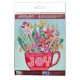 Mini Bead Embroidery Kit on Art Canvas "Festive tea party"