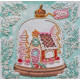 Mini Bead Embroidery Kit on Art Canvas "Cheerful house"
