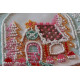 Mini Bead Embroidery Kit on Art Canvas "Cheerful house"