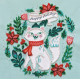 Mini Bead Embroidery Kit on Art Canvas "Kitty in a scarf"