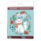 Mini Bead Embroidery Kit on Art Canvas "Kitty in a scarf"