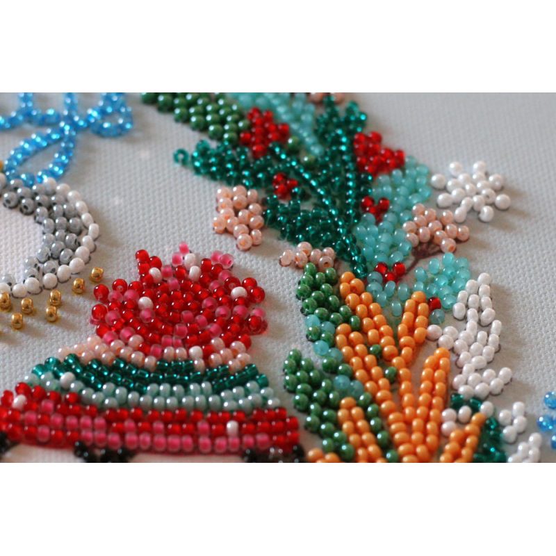 Midi Bead Embroidery Kit on Art Canvas "Sweet winter"