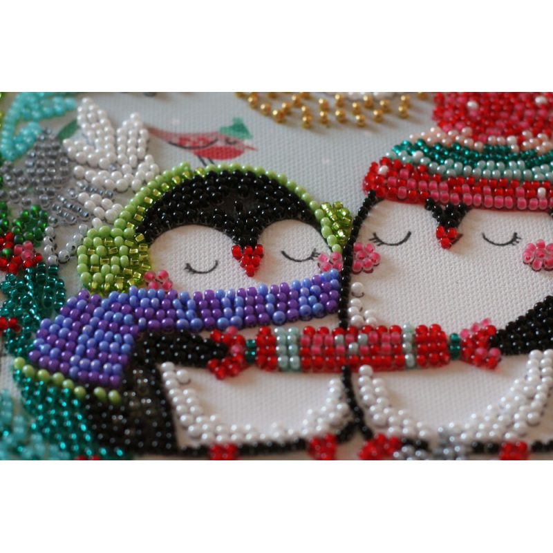 Midi Bead Embroidery Kit on Art Canvas "Sweet winter"