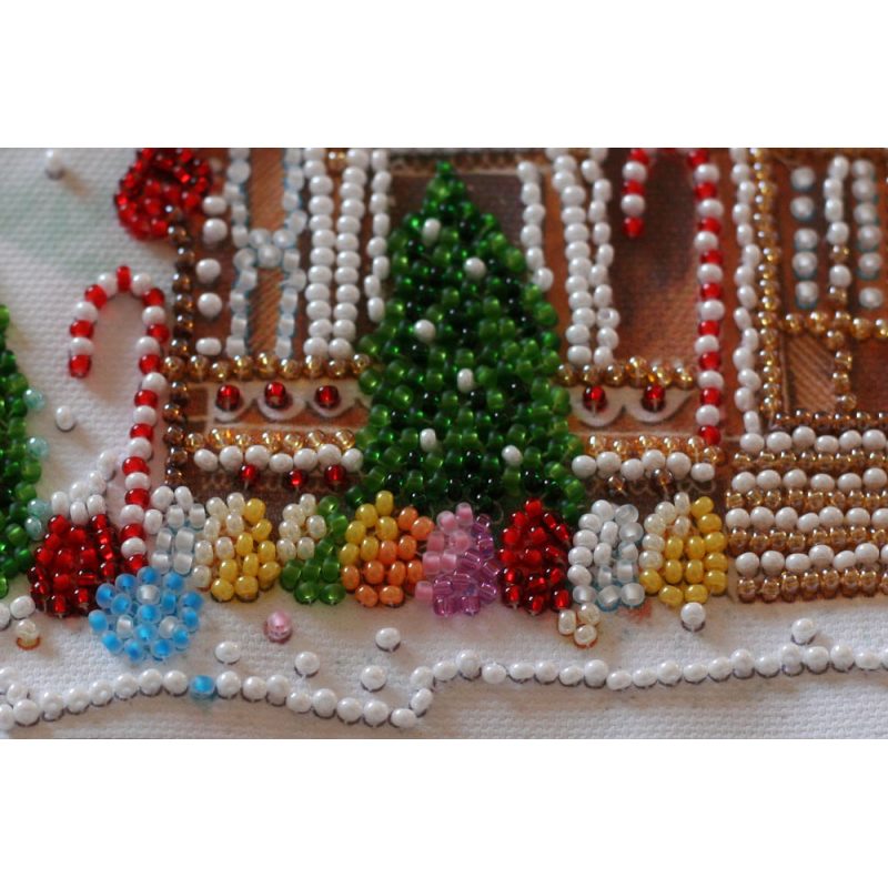 Midi Bead Embroidery Kit on Art Canvas "Gingerbread"