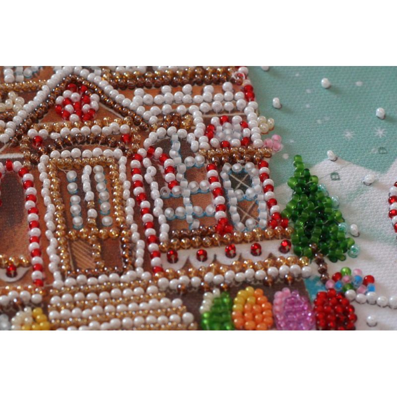 Midi Bead Embroidery Kit on Art Canvas "Gingerbread"