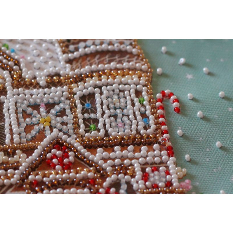 Midi Bead Embroidery Kit on Art Canvas "Gingerbread"