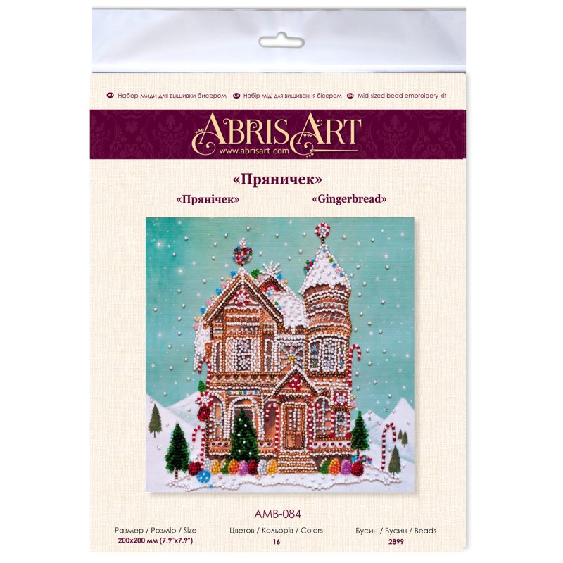 Midi Bead Embroidery Kit on Art Canvas "Gingerbread"