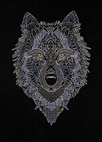 Cross Stitch Kit "Silver wolf"