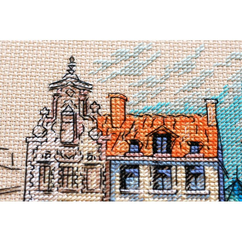 Cross Stitch Kit "Colored town-1"
