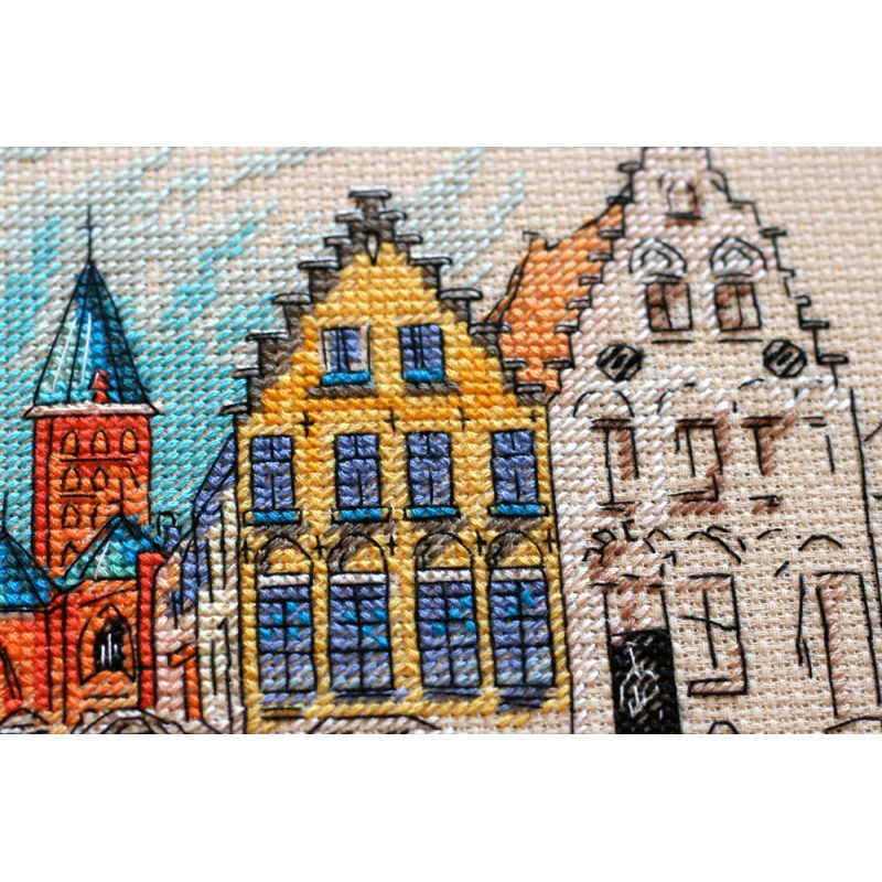 Cross Stitch Kit "Colored town-1"