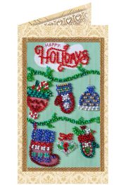 Bead Embroidery Postcard Kit "Happy New Year"