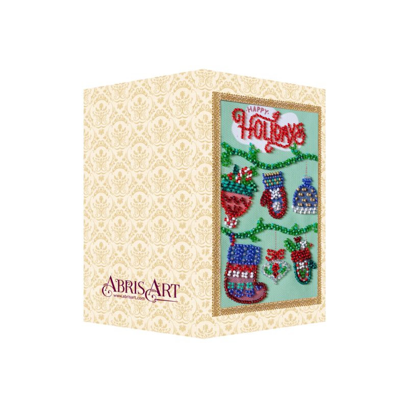 Bead Embroidery Postcard Kit "Happy New Year"