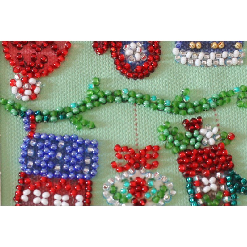 Bead Embroidery Postcard Kit "Happy New Year"