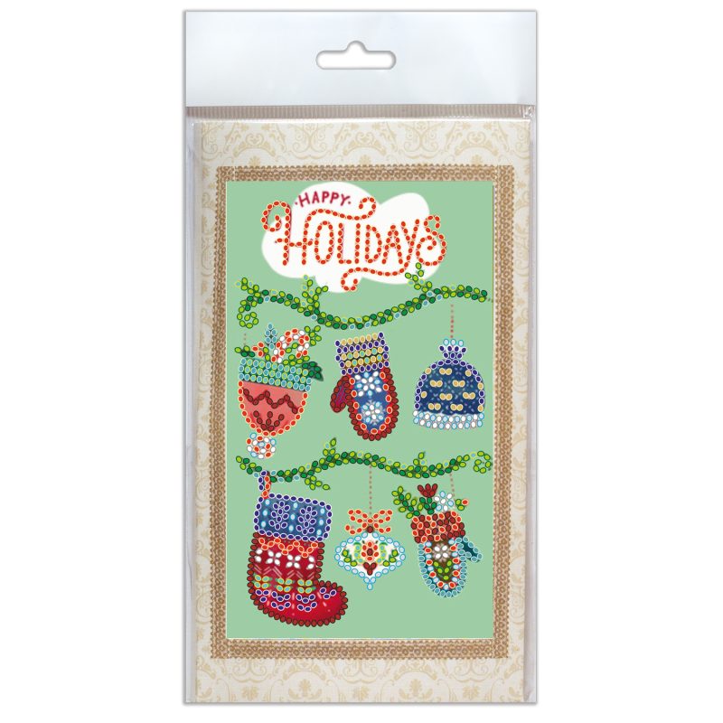 Bead Embroidery Postcard Kit "Happy New Year"