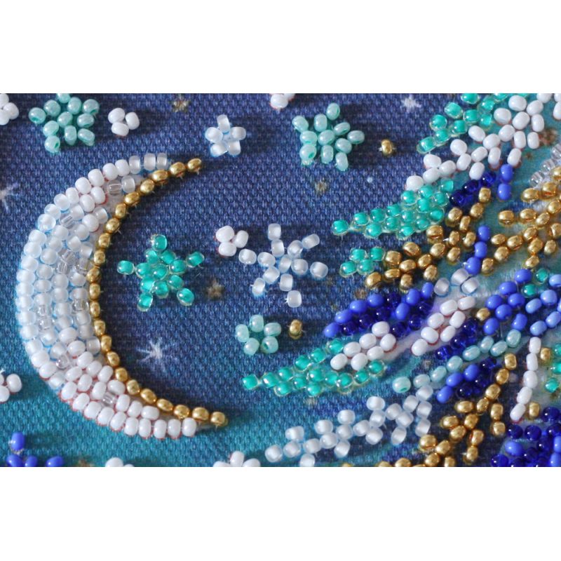 Bead Embroidery Postcard Kit "Snowy night"