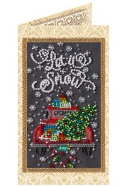 Bead Embroidery Postcard Kit "Snow holiday"