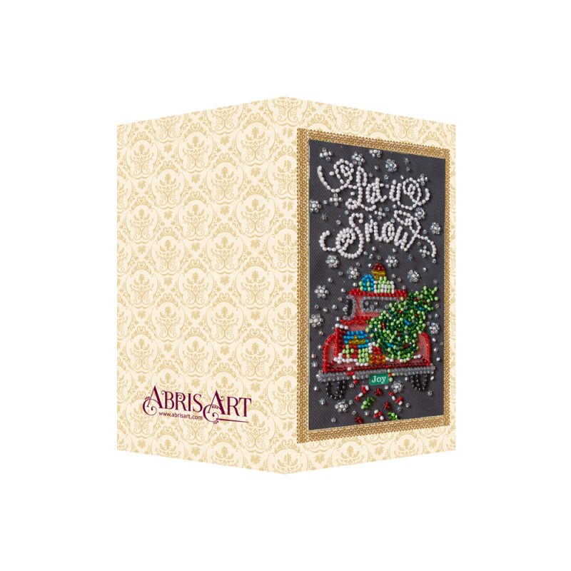 Bead Embroidery Postcard Kit "Snow holiday"