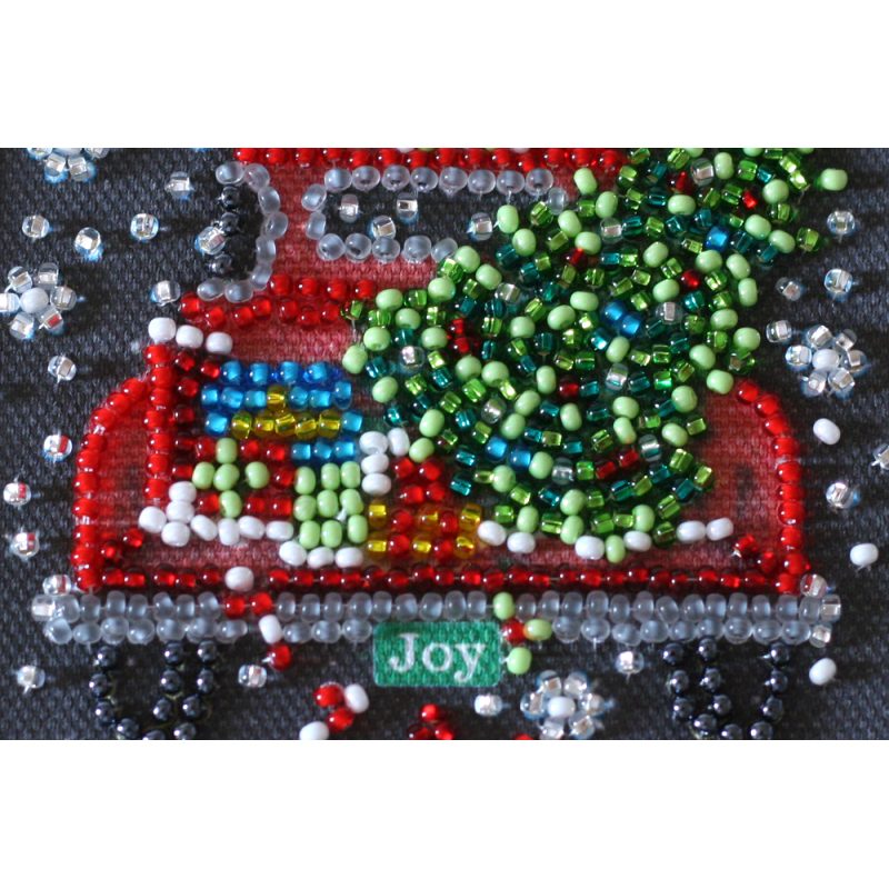 Bead Embroidery Postcard Kit "Snow holiday"
