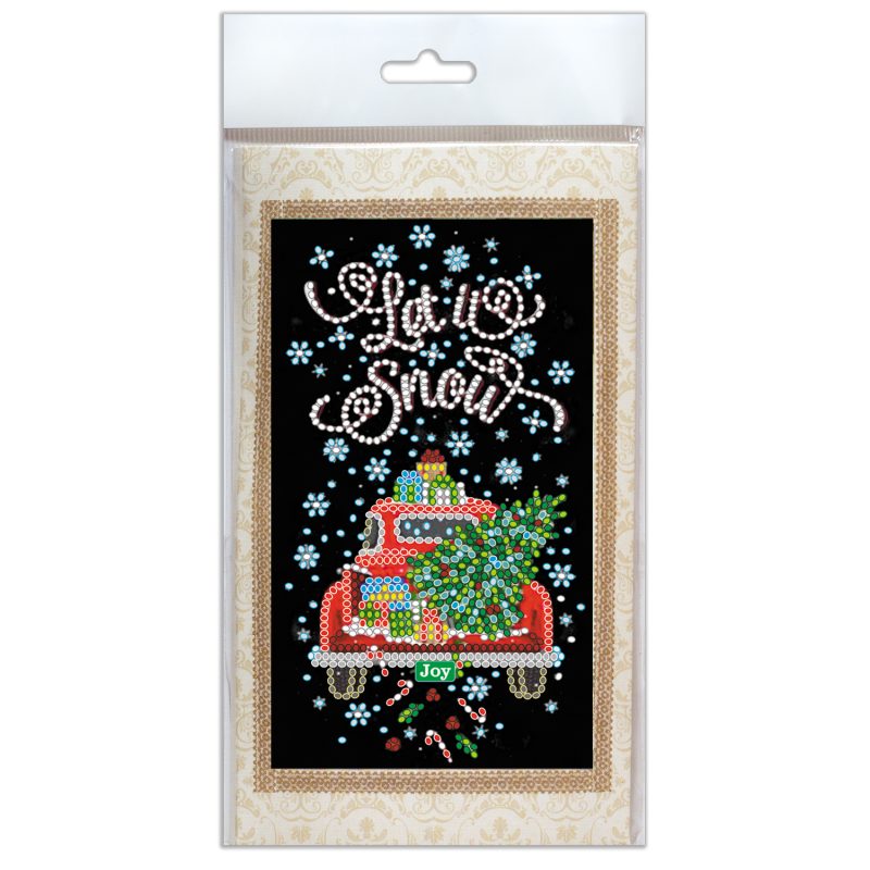 Bead Embroidery Postcard Kit "Snow holiday"