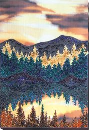 Bead Embroidery Kit on Art Canvas "At a lake"