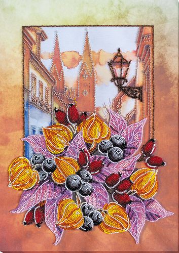 Bead Embroidery Kit on Art Canvas "Autumn"
