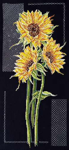 Cross Stitch Kit "Bright sunflowers"