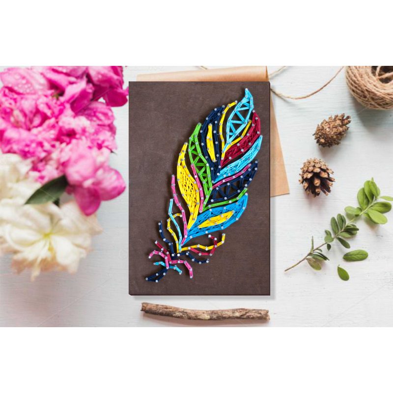 String Art Kit "Multicolored feather"
