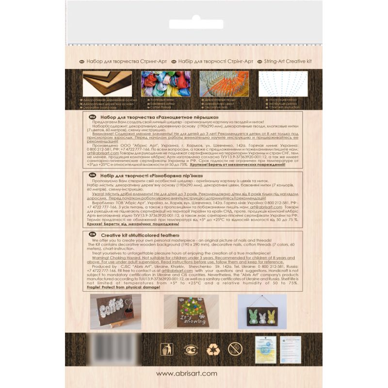 String Art Kit "Multicolored feather"