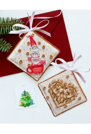 Christmas Ornament Bead Embroidery Kit "We treat you to tea"