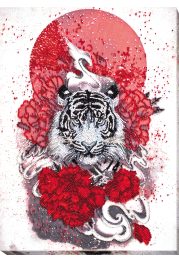 Bead Embroidery Kit on Art Canvas "Bai-hu (White tiger)"
