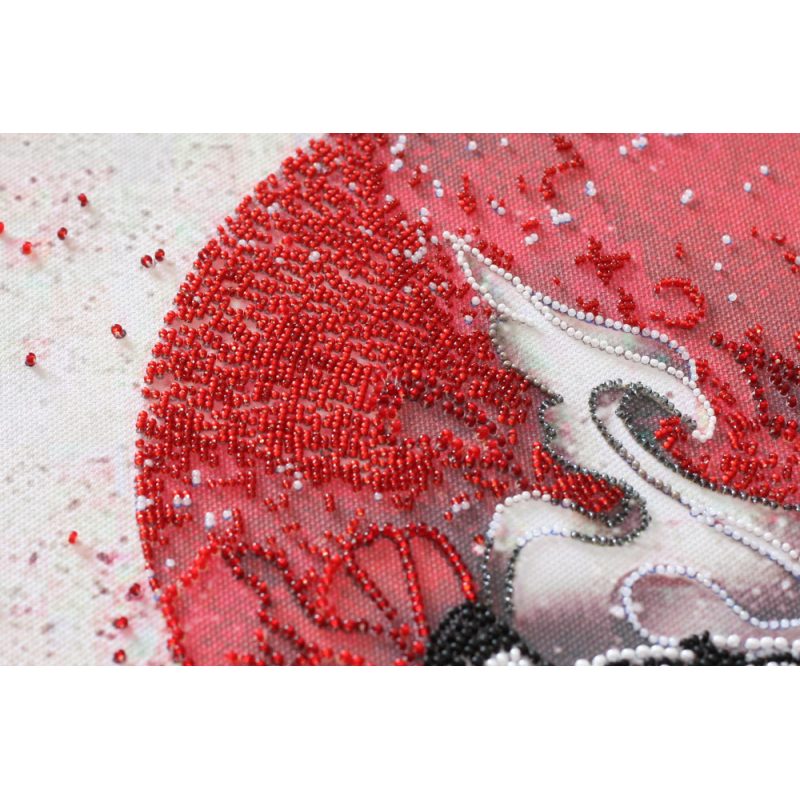 Bead Embroidery Kit on Art Canvas "Bai-hu (White tiger)"