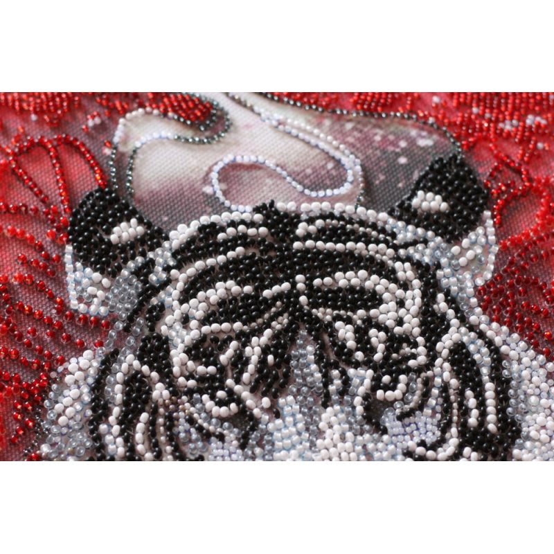 Bead Embroidery Kit on Art Canvas "Bai-hu (White tiger)"