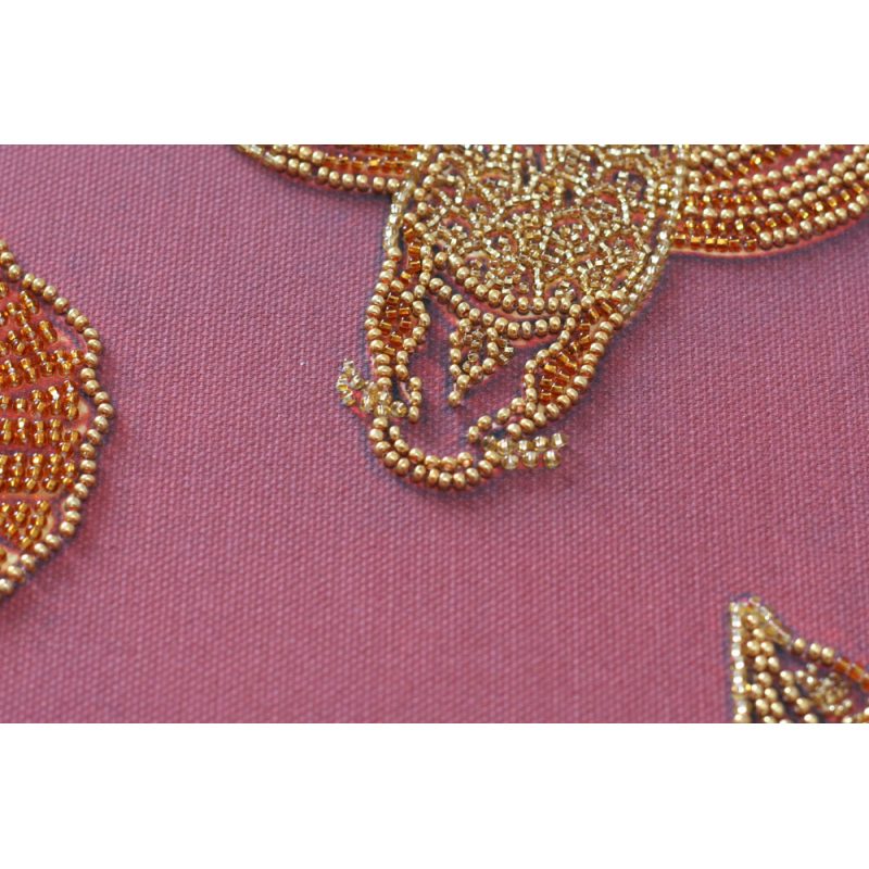 Bead Embroidery Kit on Art Canvas "Koi red"