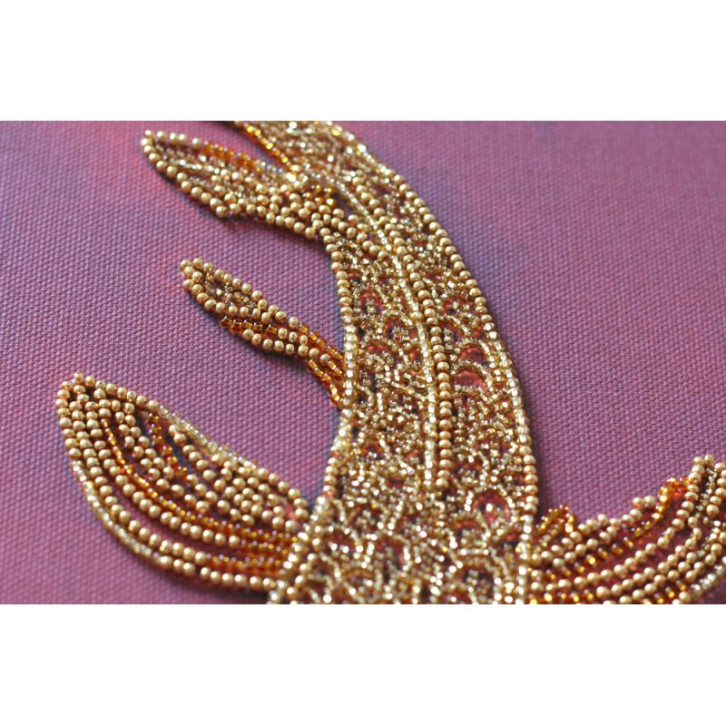 Bead Embroidery Kit on Art Canvas "Koi red"