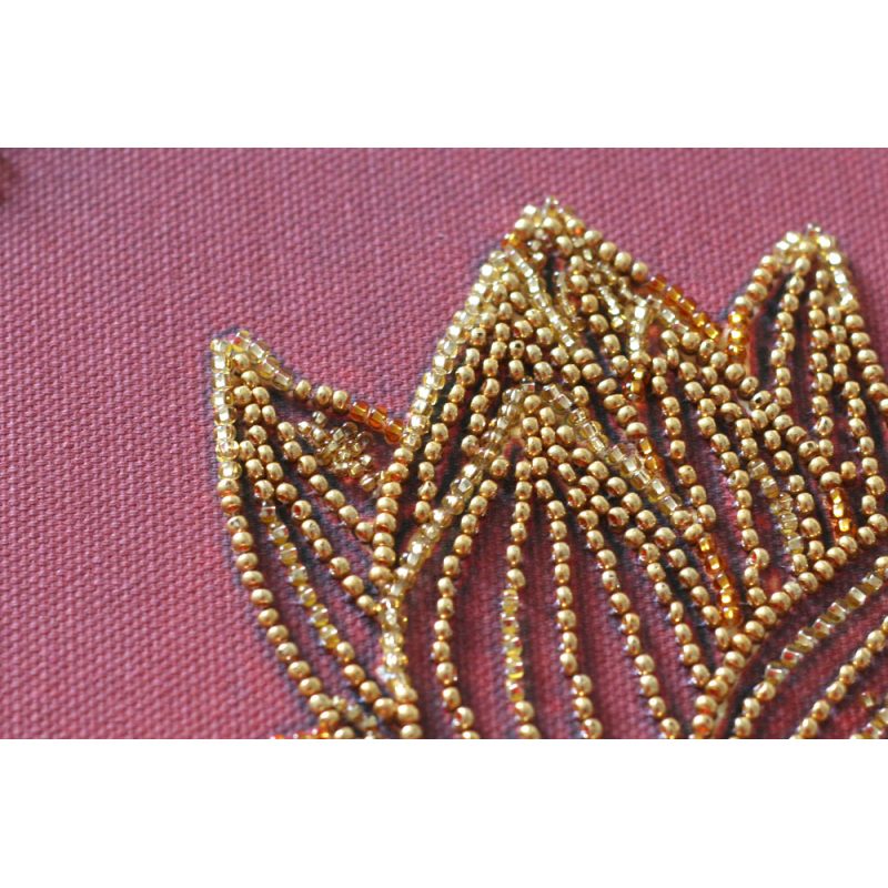 Bead Embroidery Kit on Art Canvas "Koi red"