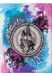 Bead Embroidery Kit on Art Canvas "Mandala feather"