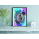 Bead Embroidery Kit on Art Canvas "Mandala feather"