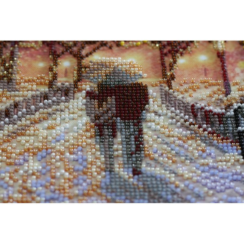 Bead Embroidery Kit on Art Canvas "Winter date"