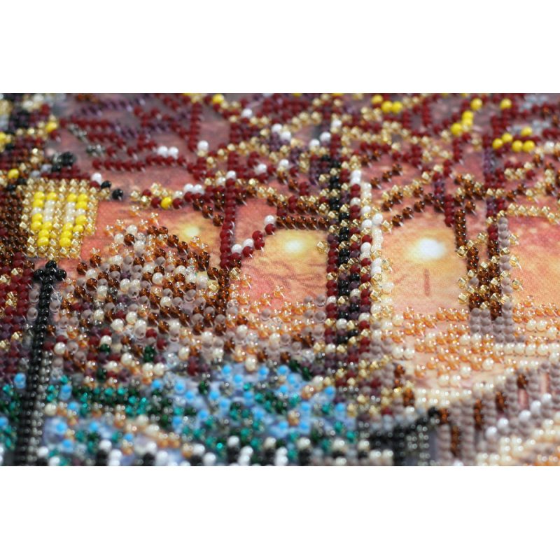 Bead Embroidery Kit on Art Canvas "Winter date"