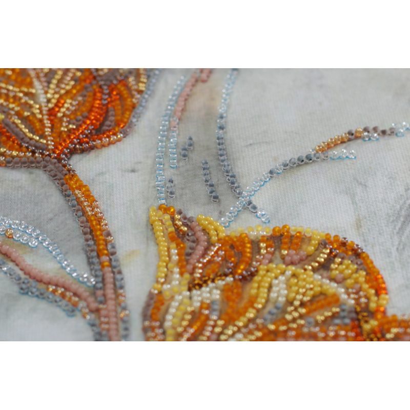 Bead Embroidery Kit on Art Canvas "Ball of flowers"