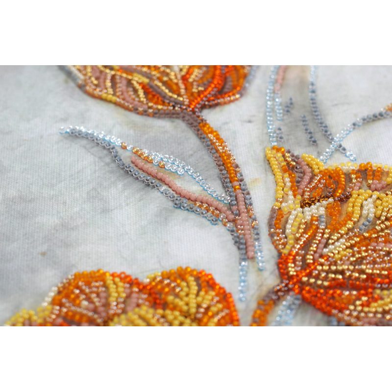 Bead Embroidery Kit on Art Canvas "Ball of flowers"