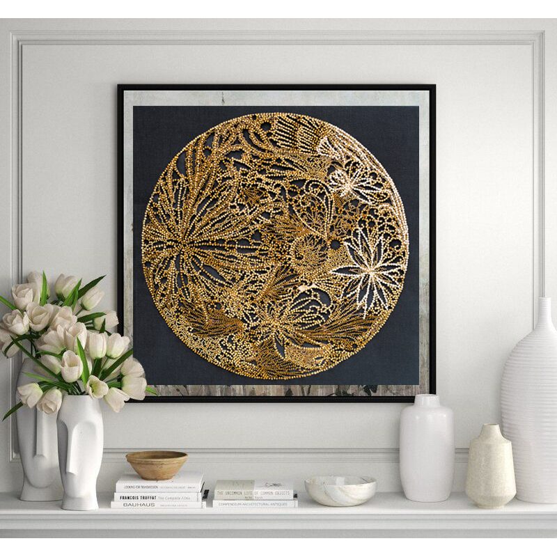 Bead Embroidery Kit on Art Canvas "Moon filigree"