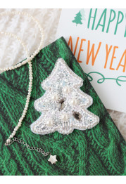 Christmas Ornament Bead Embroidery Kit "White spruce"