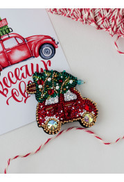 Christmas Ornament Bead Embroidery Kit "Christmas car"
