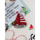 Christmas Ornament Bead Embroidery Kit "Light sailboat"