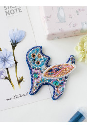 Christmas Ornament Bead Embroidery Kit "Fairy cat"