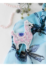 Christmas Ornament Bead Embroidery Kit "Pink llama"
