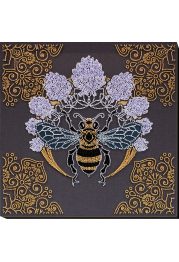 Bead Embroidery Kit on Art Canvas "Bee in clover"