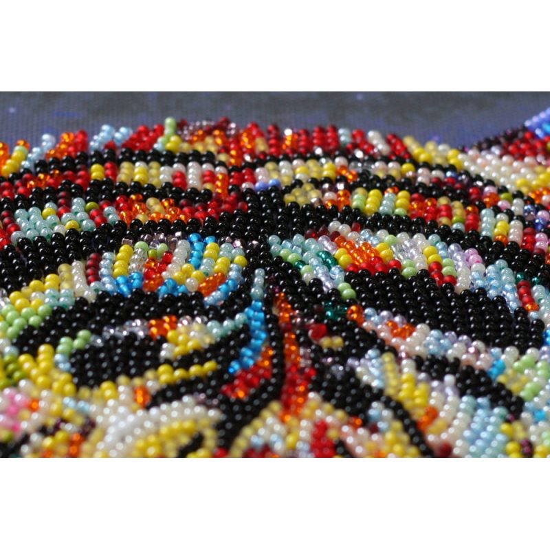 Bead Embroidery Kit on Art Canvas "Colored tigers"